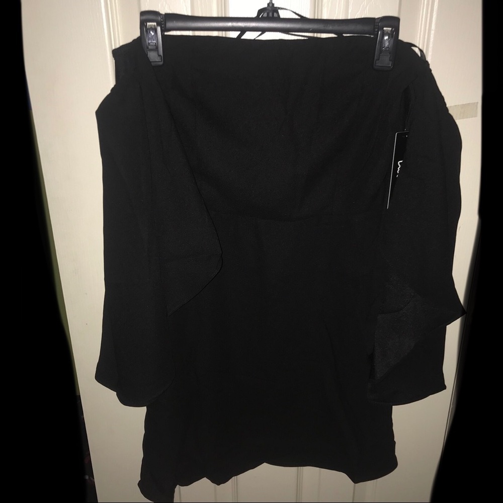 LULUS OFF THE SHOULDER BLACK DRESS